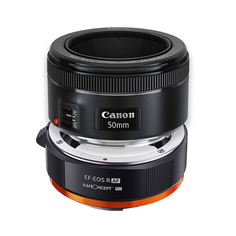 Lente Canon EF 50mm f1.8 STM + Adaptador para Canon R KF06.467