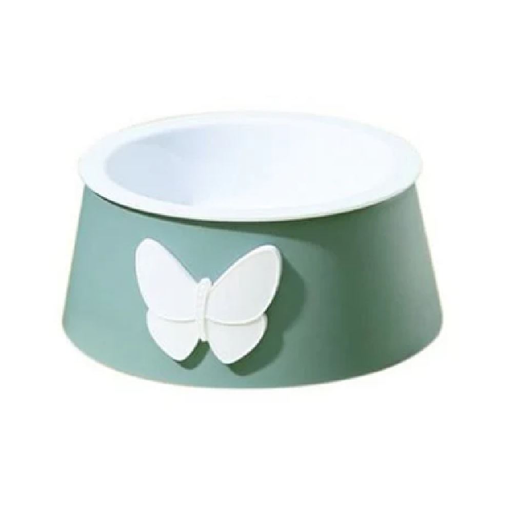 Plato Comedero Para Mascotas Perros Y Gatos Antiderrame Lazo Verde