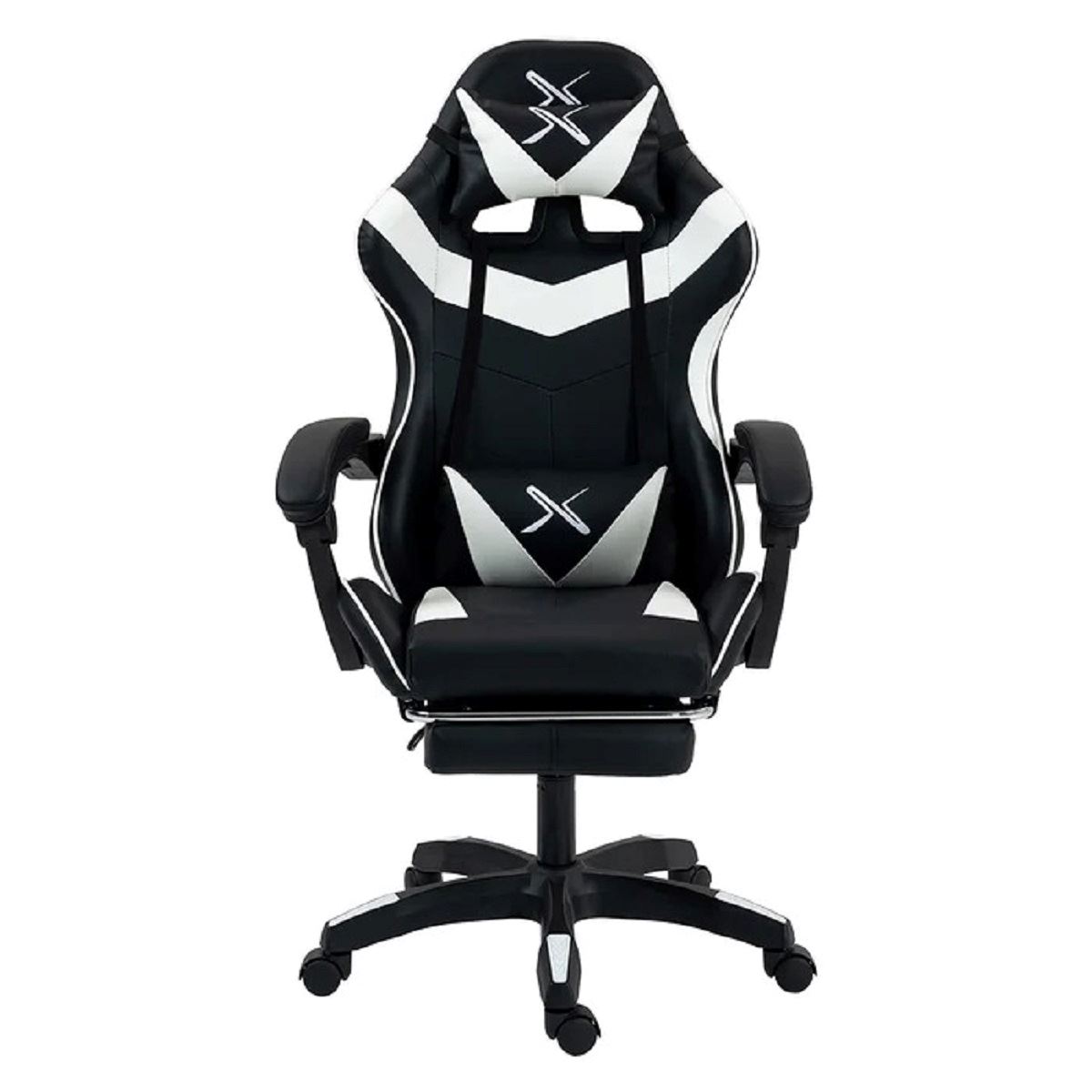 Silla Gamer Lyzor con Posapiés SGBWTWN135B Black White