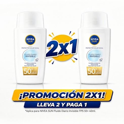 Pack x2 Nivea Sun Protector Solar Facial Fluido Diario Invisible 40ml