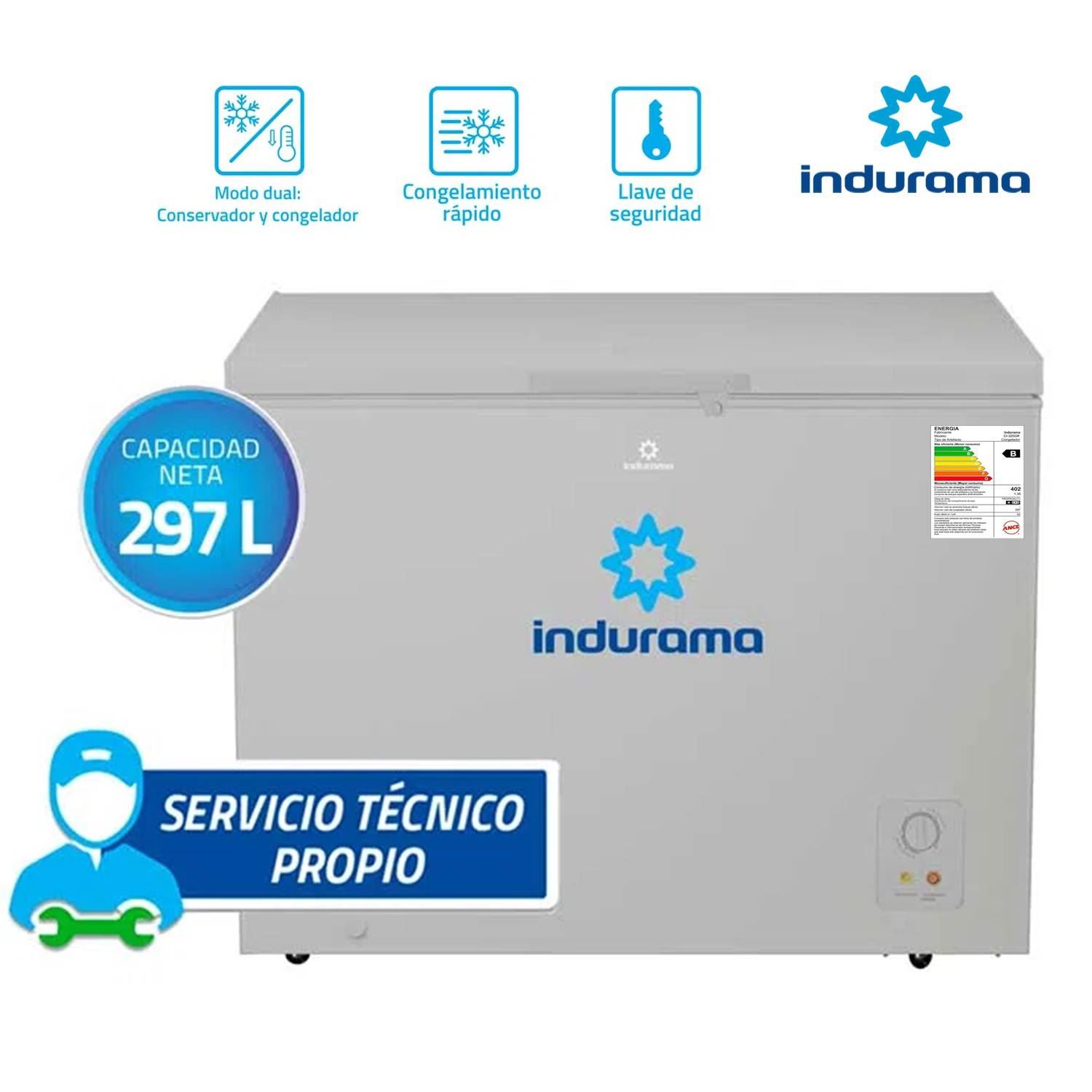 Congeladora Indurama De Frost 297L CI-320GR – Gris