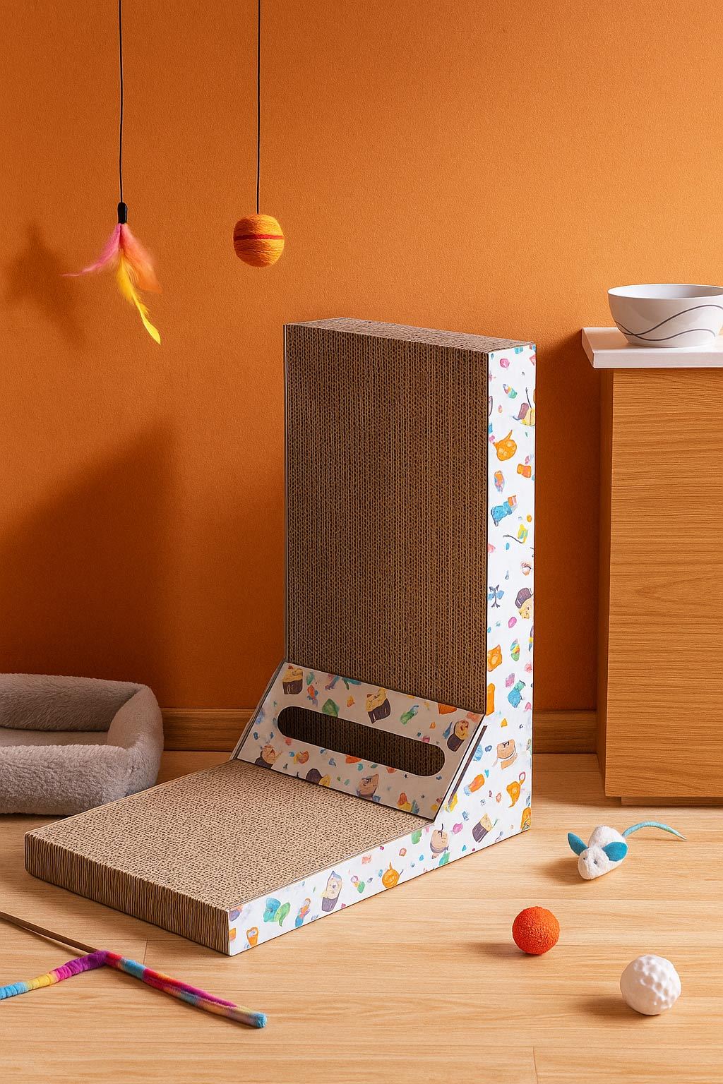 RASCADOR PARA GATOS DE PARED FORMA L