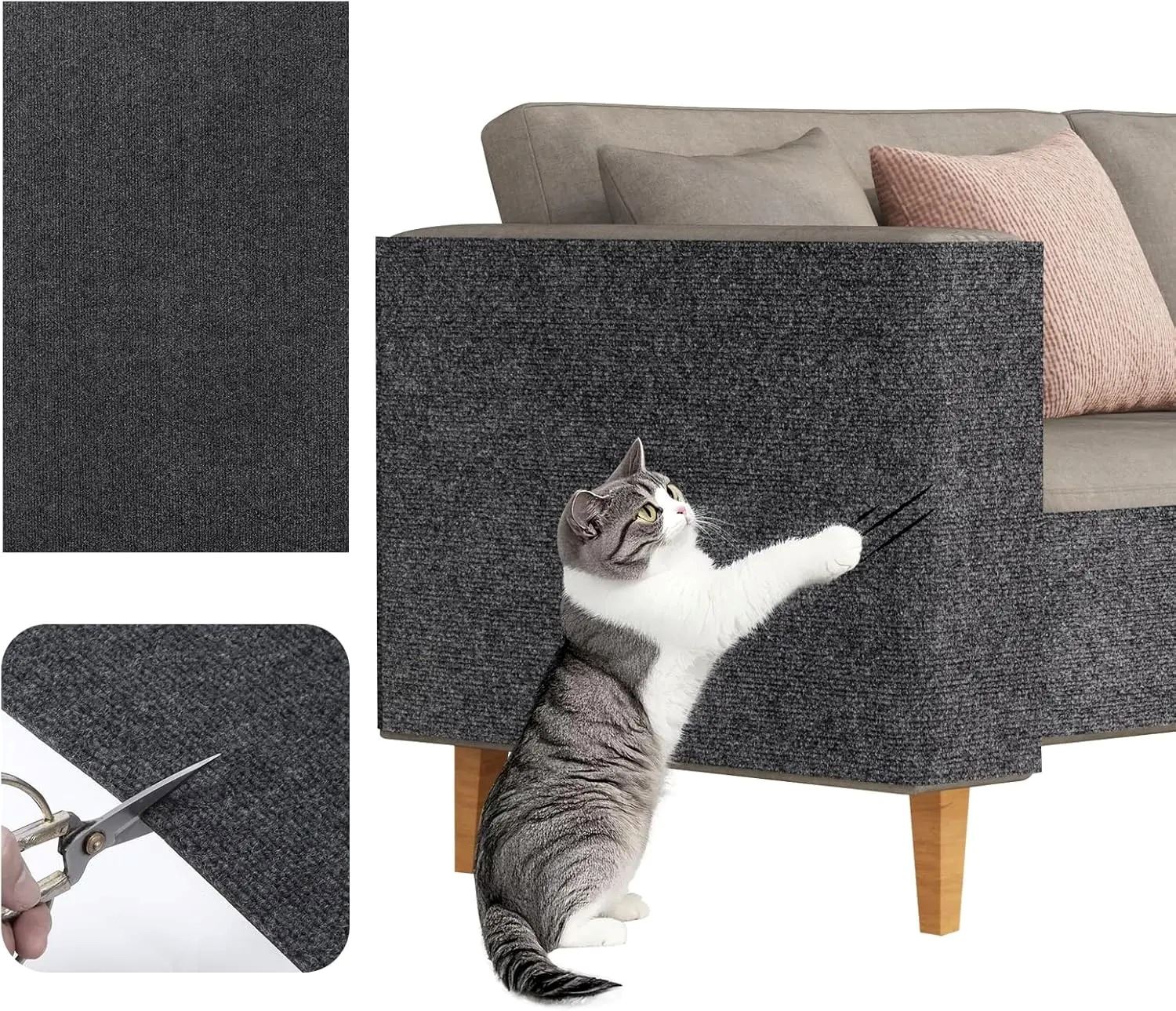 RASCADOR PROTECTOR ADHESIVO DE MUEBLES PARA GATOS - GRIS