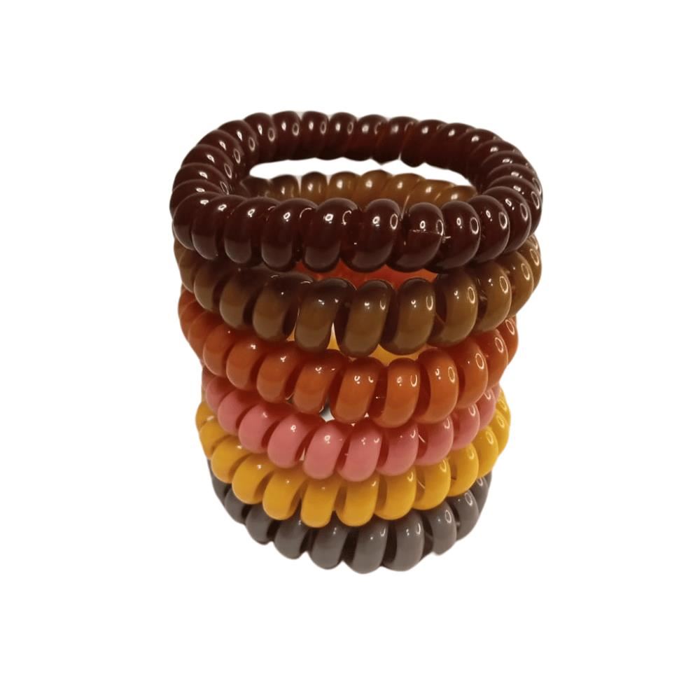 Pack x 6 Ligas de Goma en Espiral para el Cabello