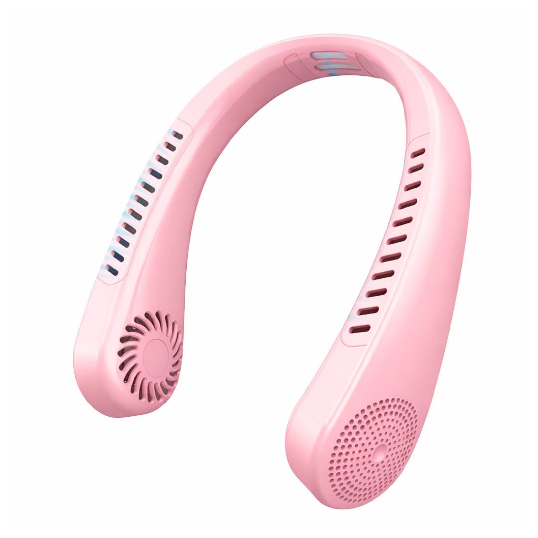Ventilador de Cuello Sin Aspas Manos Libres Recargable con Pantalla LED y 5 Velocidades