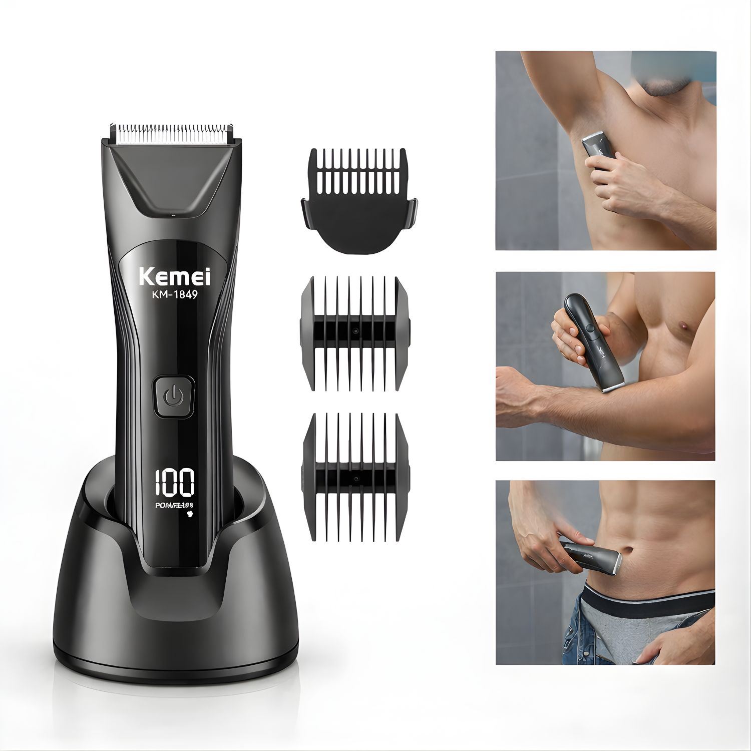 Cortapelos Corporal IPX7 para Zonas Íntimas y Sensibles con Luz LED y Cabezal Cerámico