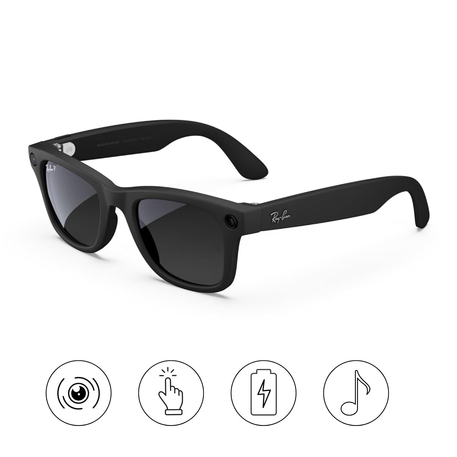 Lentes inteligentes Ray-Ban Meta Wayfarer Camara 12 MP 32GB 36Hrs Negro