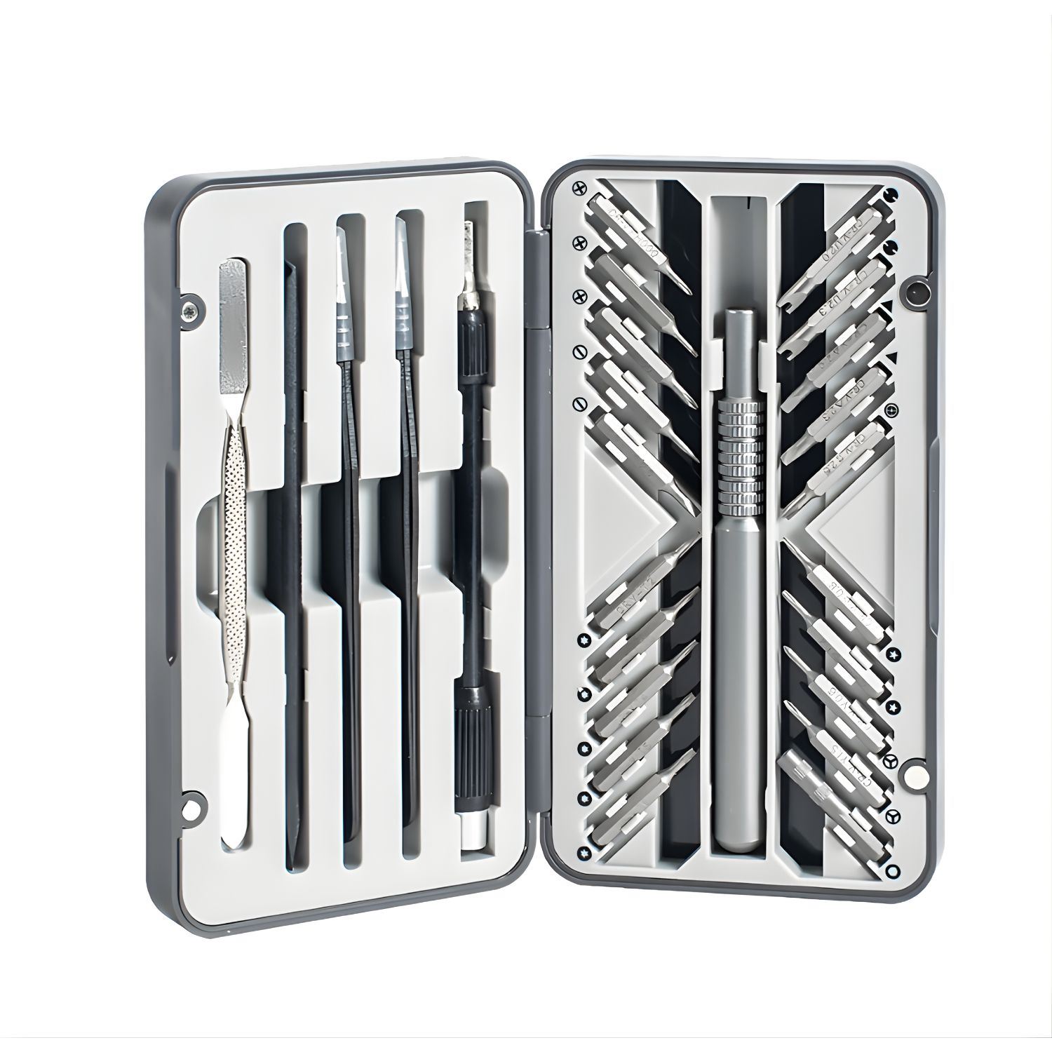 Juego de Destornilladores de Precisión 26 en 1 Magnético con Mango Aluminio y Puntas Cr-V para Reparación de Celulares y Electrónica
