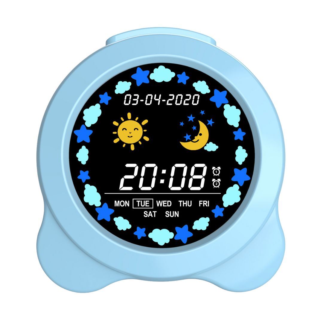 Reloj Despertador para Niños con Luz LED Pantalla LCD a Color y Entrenador de Sueño con Cable USB-C