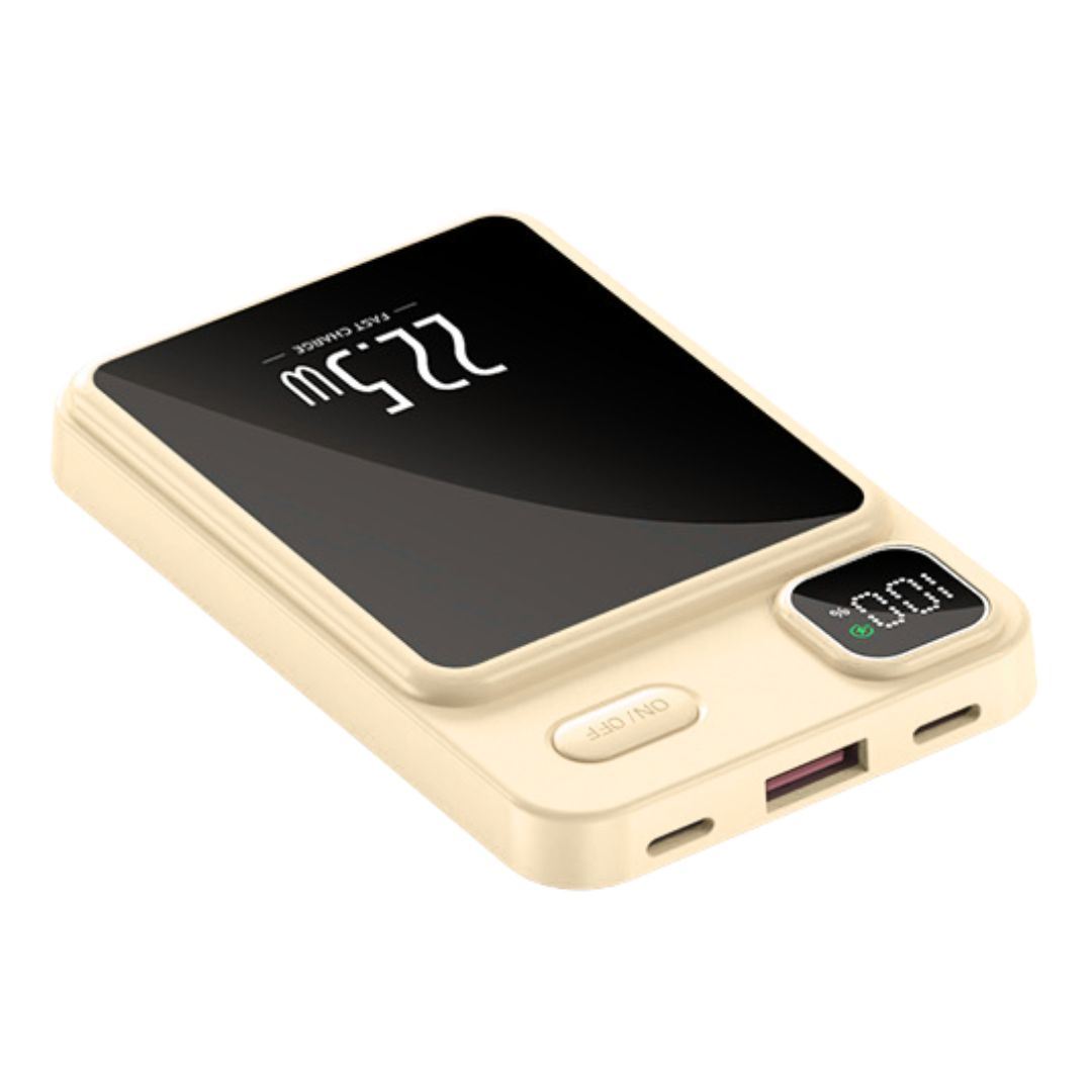 Power Bank Magnético SUPER Carga Inalámbrica 15000mAh CP01 - Crema