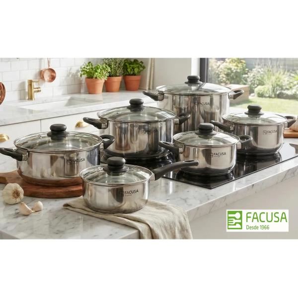 Juego de Ollas 12 Piezas Acero Inoxidable Facusa