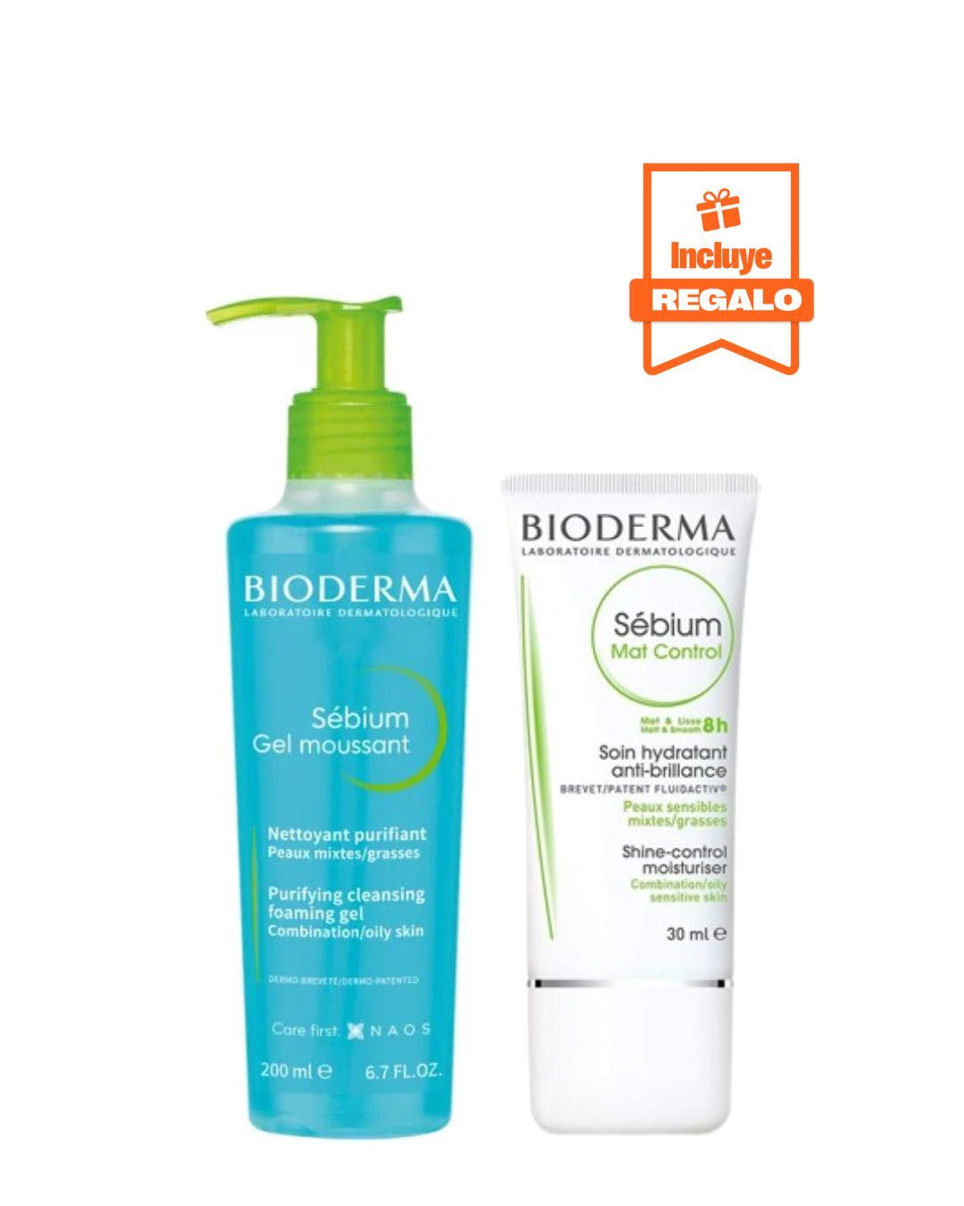Duo Bioderma Limpieza e Hidratación Facial Pieles Mixtas a Grasas