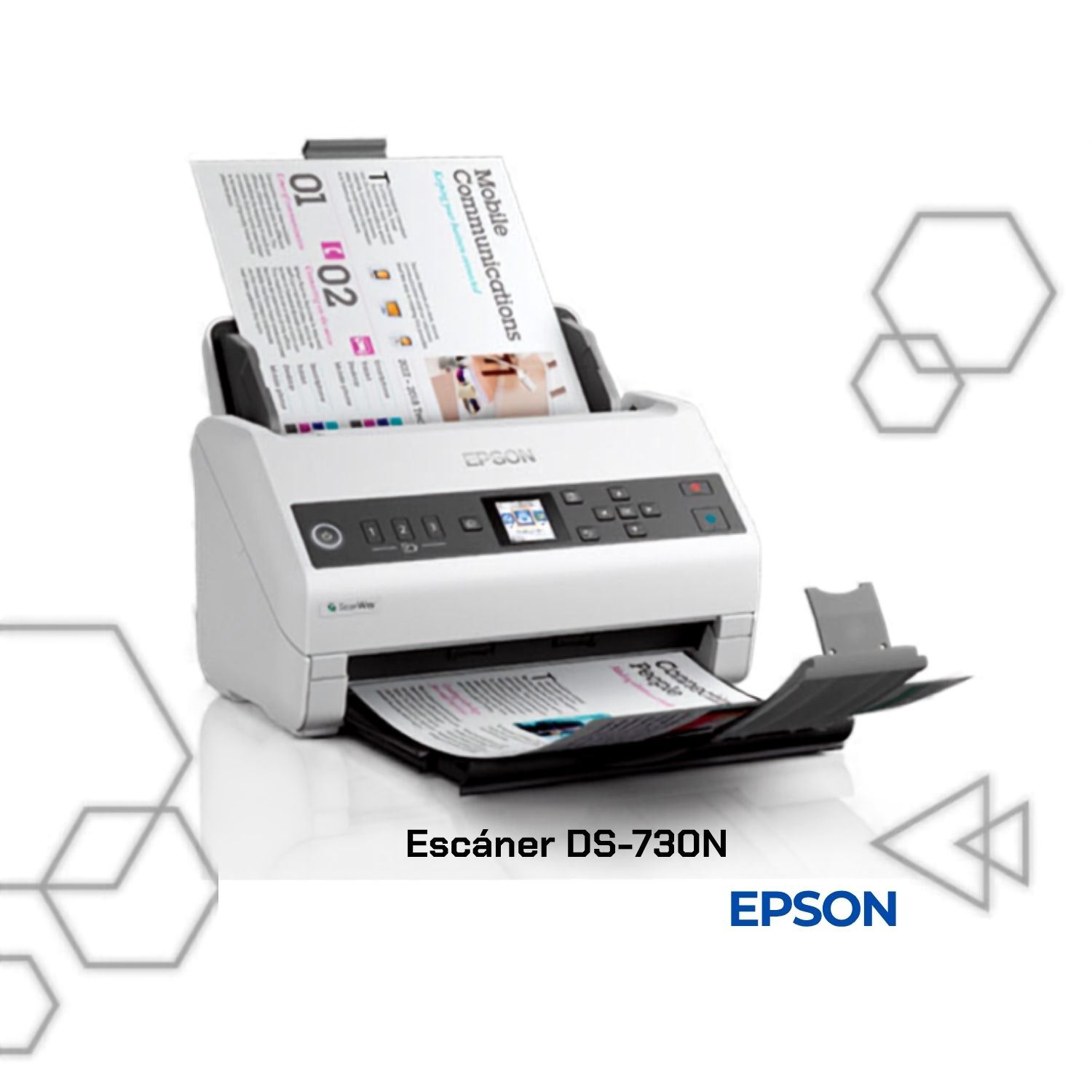 Escáner Epson DS-730N Dúplex 40 ppm Ethernet