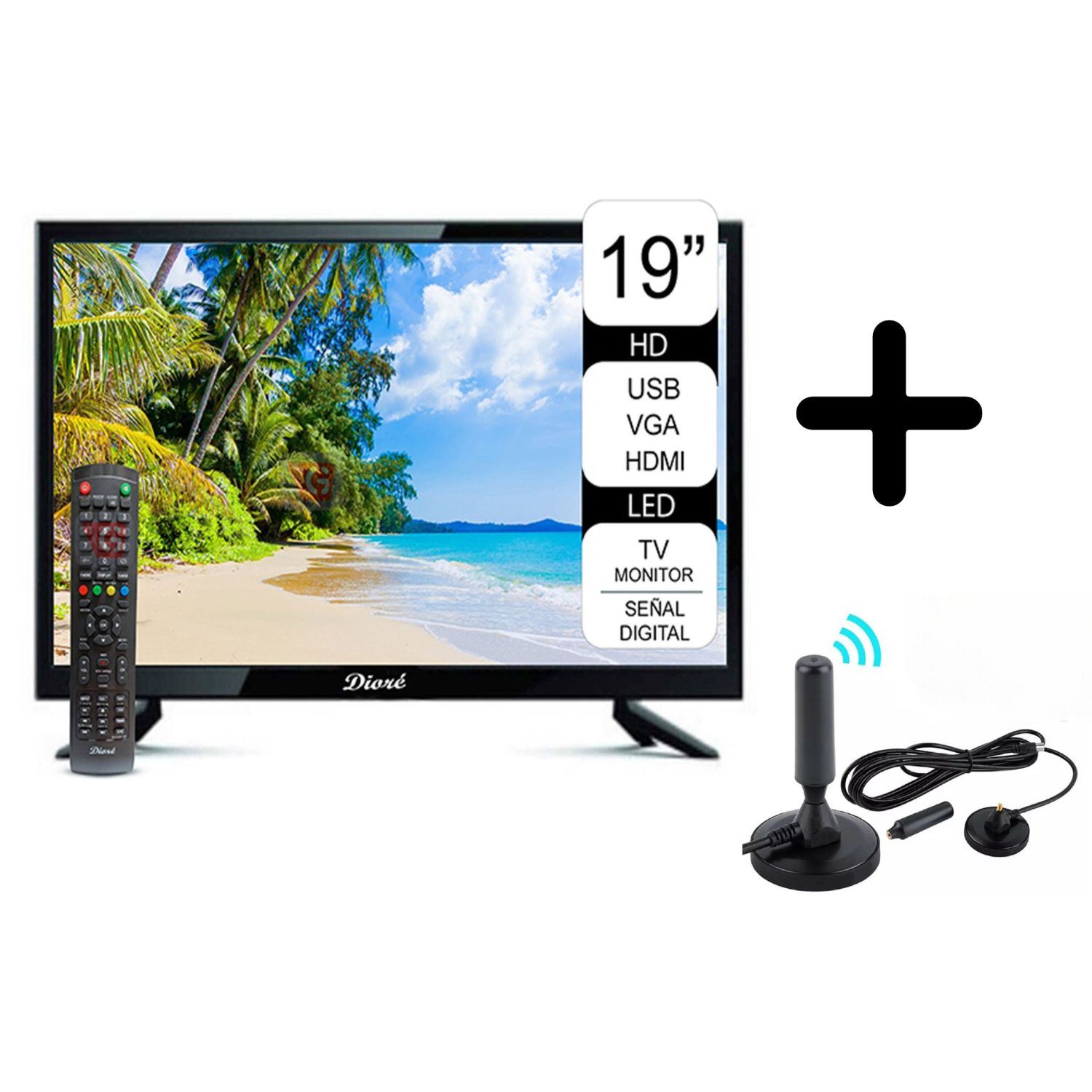 Televisor Dioré DS19D LED 19” Digital HD + Antena Señal Digital HDTV
