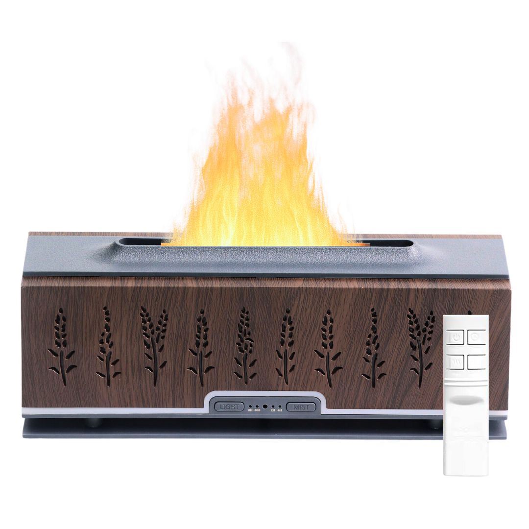 Difusor Ultrasónico 200 ml con Luz Tipo Llama Temporizador y Control