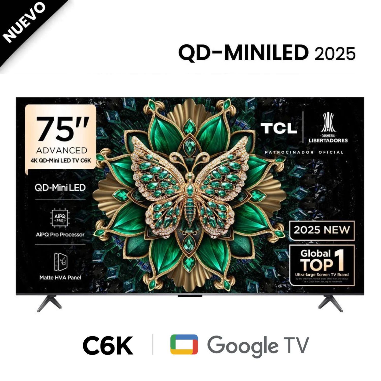 Televisor TCL Mini LED 75" QD UHD 4K Smart Google TV 75C6K - Nuevo 2025