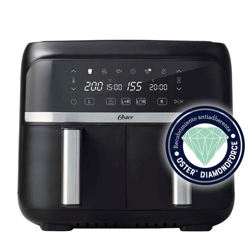 FREIDORA DE AIRE OSTER CKSTAF7MCDDF DUAL 7.6 LITROS 1600 WATTS