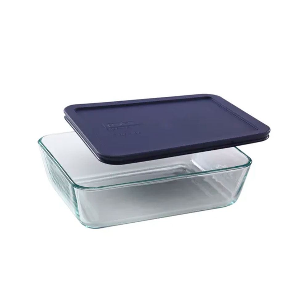 Fuente Rectangular Pyrex  2.60lt  11 TZ con tapa Azul - Sku24106