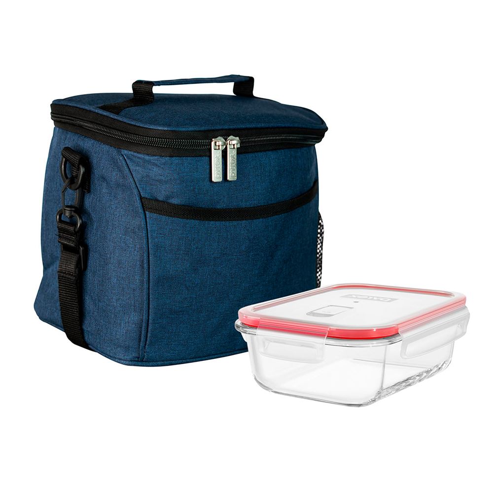 Lonchera Pyrex Ejecutivo Azul Termica + Taper 650 Ml - 300334