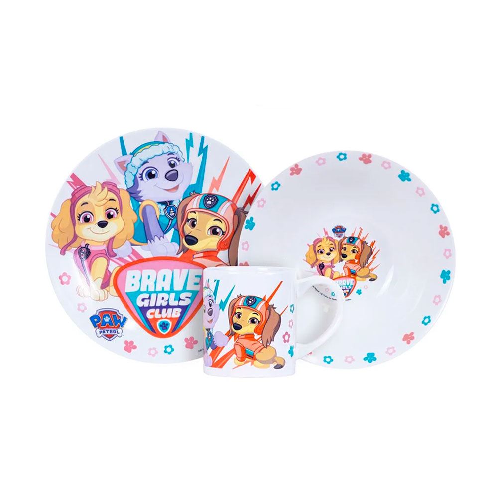Vajilla infantil Ceramica 3Pz Paw Patrol Scool 703061