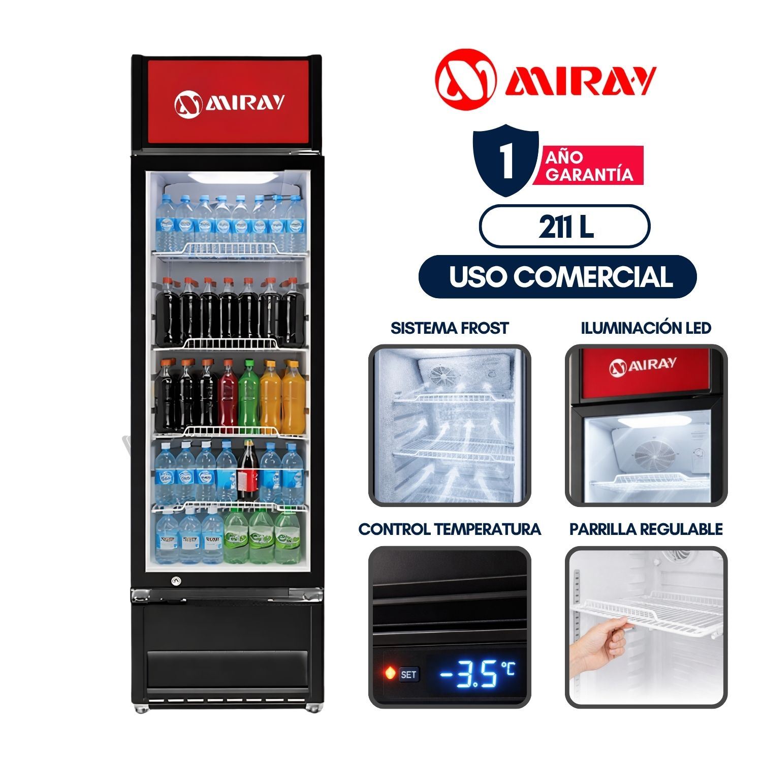 Conservadora Exhibidora Miray CMVE-205M 211 L