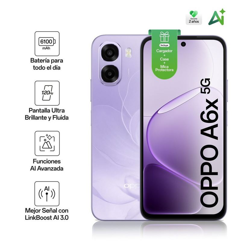 Celular OPPO A6x 5G 256GB 8GB RAM Violeta