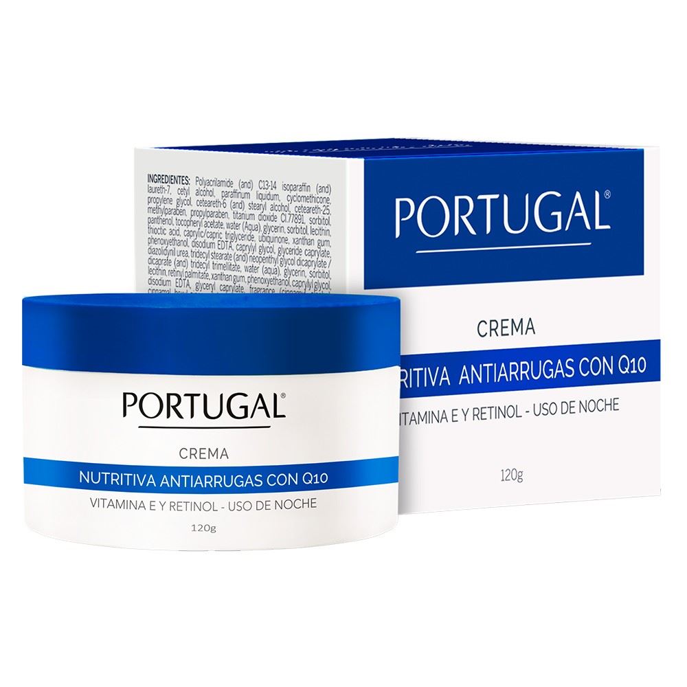 Portugal Crema Nutritiva Antiarrugas Con Q10 - Pote 120 G