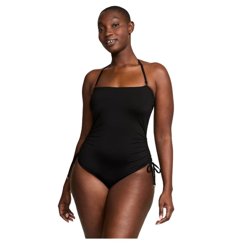 TRAJE DE BAÑO VICTORIA'S SECRET ENTERIZO STRAPLESS NEGRO