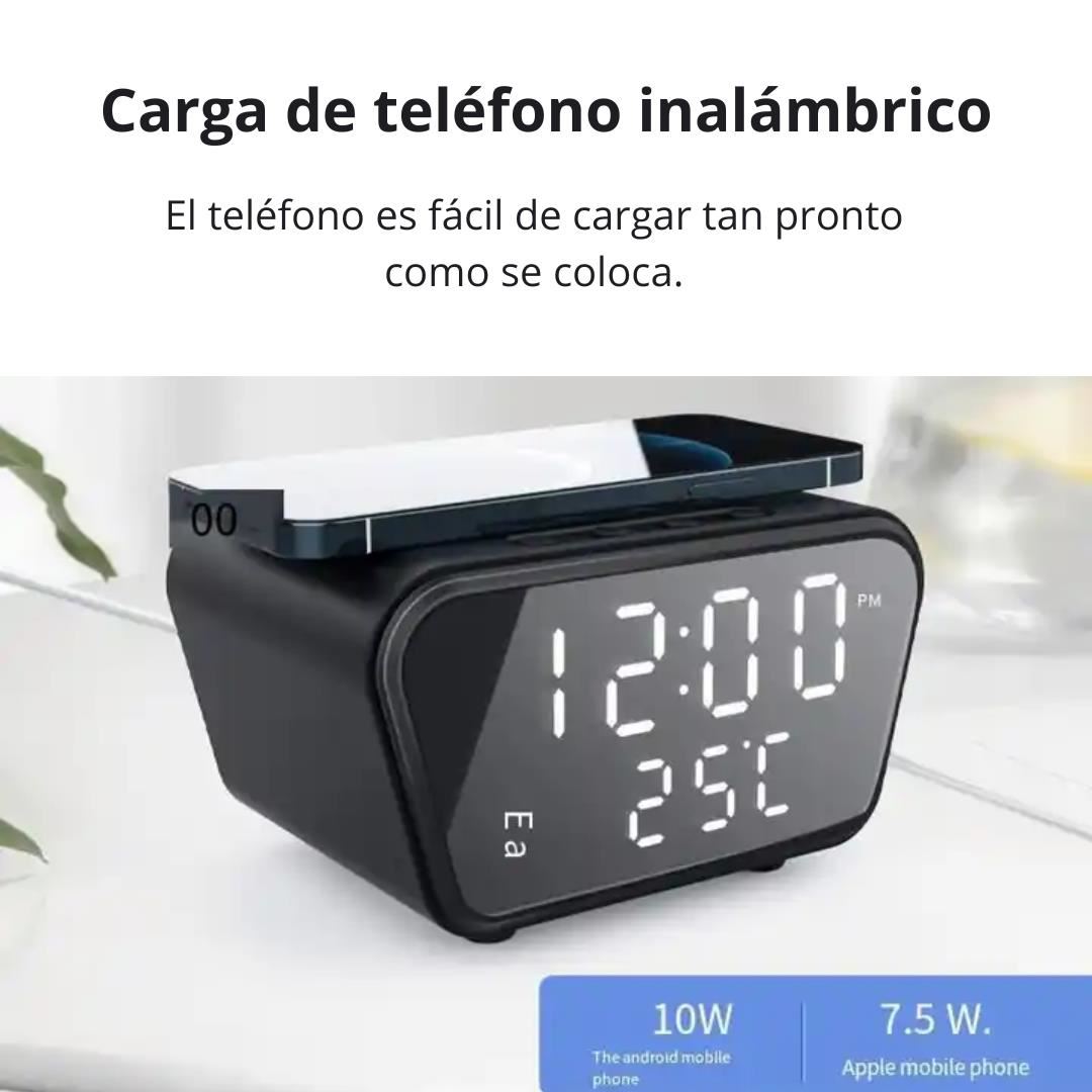 Cargador Inalámbrico Reloj Despertador Con Almohadilla De Carga Inalámbrica  Rápida Para Iphone 11 Para Airpods 3 En 1 15W Inevent EL013762-01