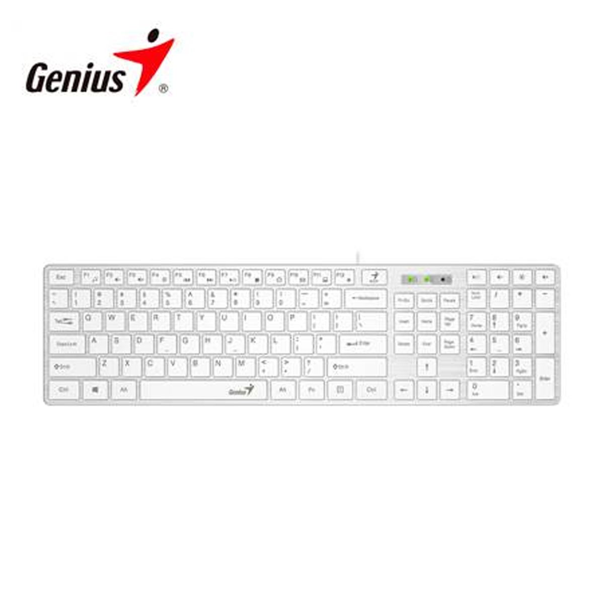 TECLADO GENIUS SMART SLIMSTAR 126 USB MULTIMEDIA BLANCO