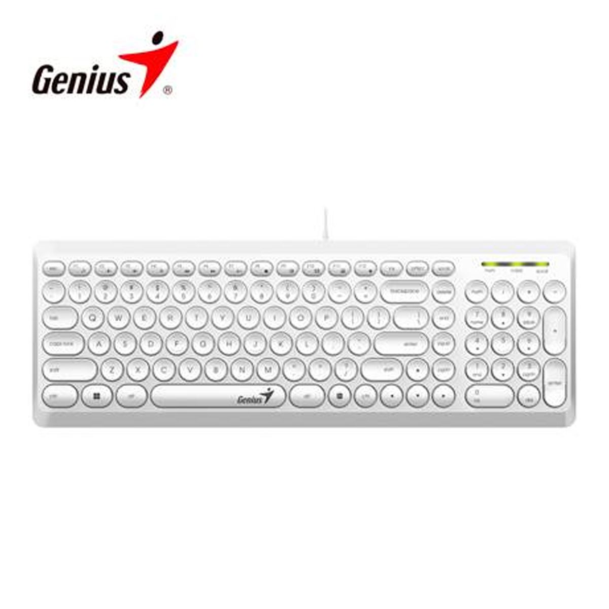 TECLADO GENIUS SLIMSTAR Q200 USB MULTIMEDIA BLANCO