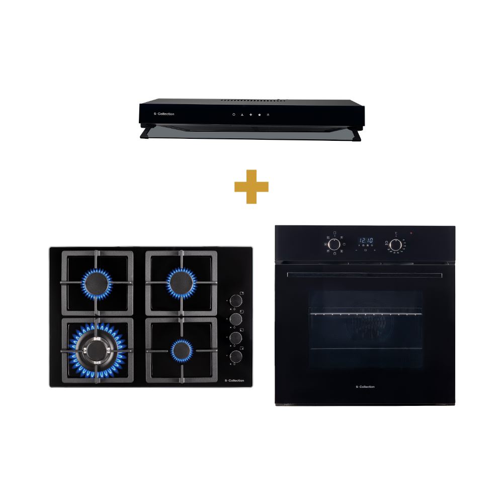 Set1718 Essencial Designer S-collection Camp.+encimera+horno Negro