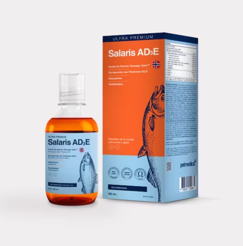 SUPLEMENTO ACEITE DE SALMON PARA PERROS Y GATOS SALARIS AD3E X 180 ML