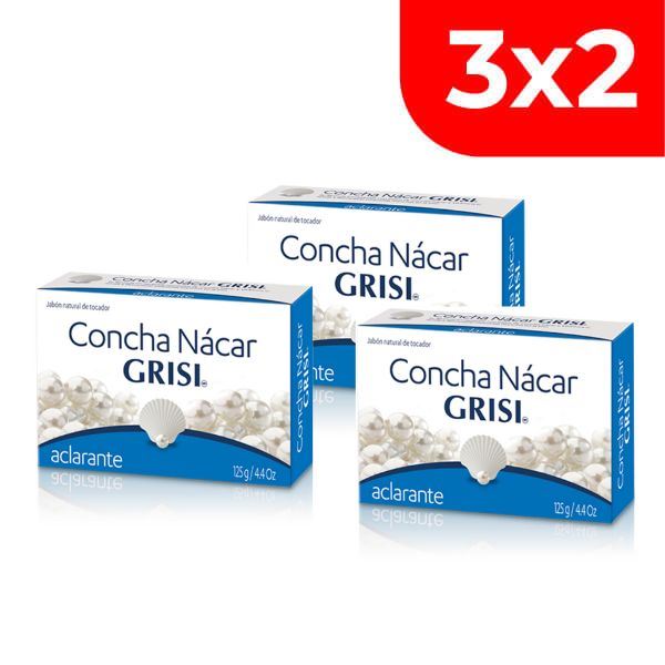 3X2 Grisi Jabón Concha Nacar - Barra 125 G