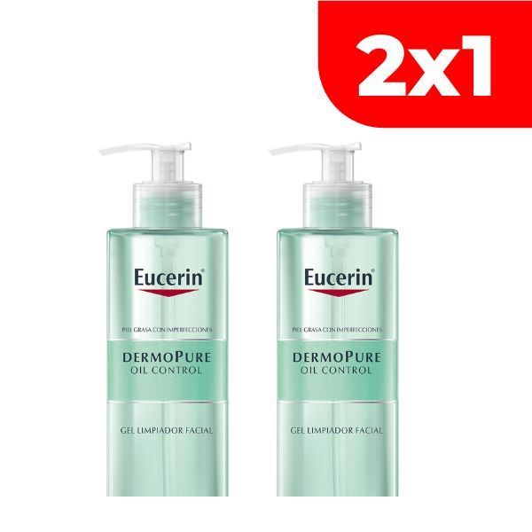 2x1 Eucerin Dermopure Gel Limpiador Facial - Frasco 200 ML