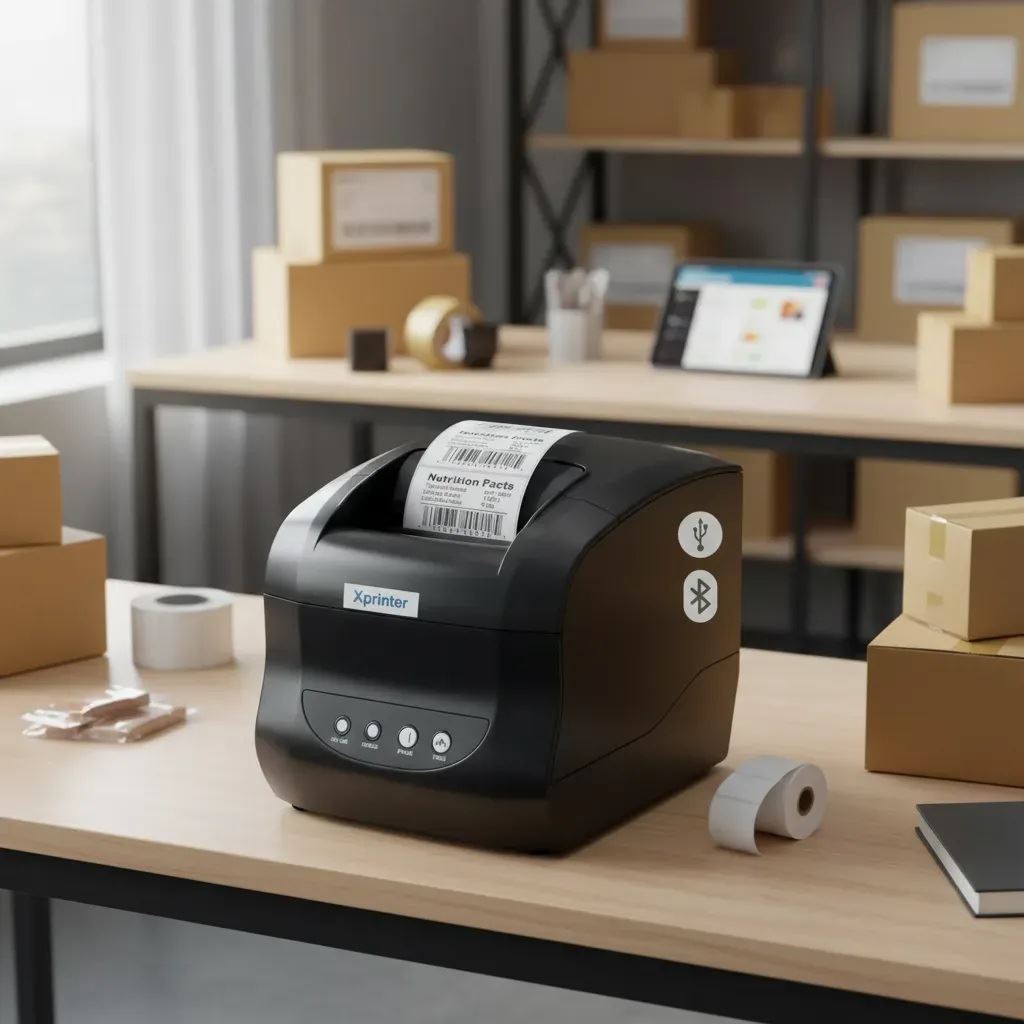 Impresora térmica de etiquetas adhesivas para códigos de barra dual 80mm USB Bluetooth 318B Xprinter