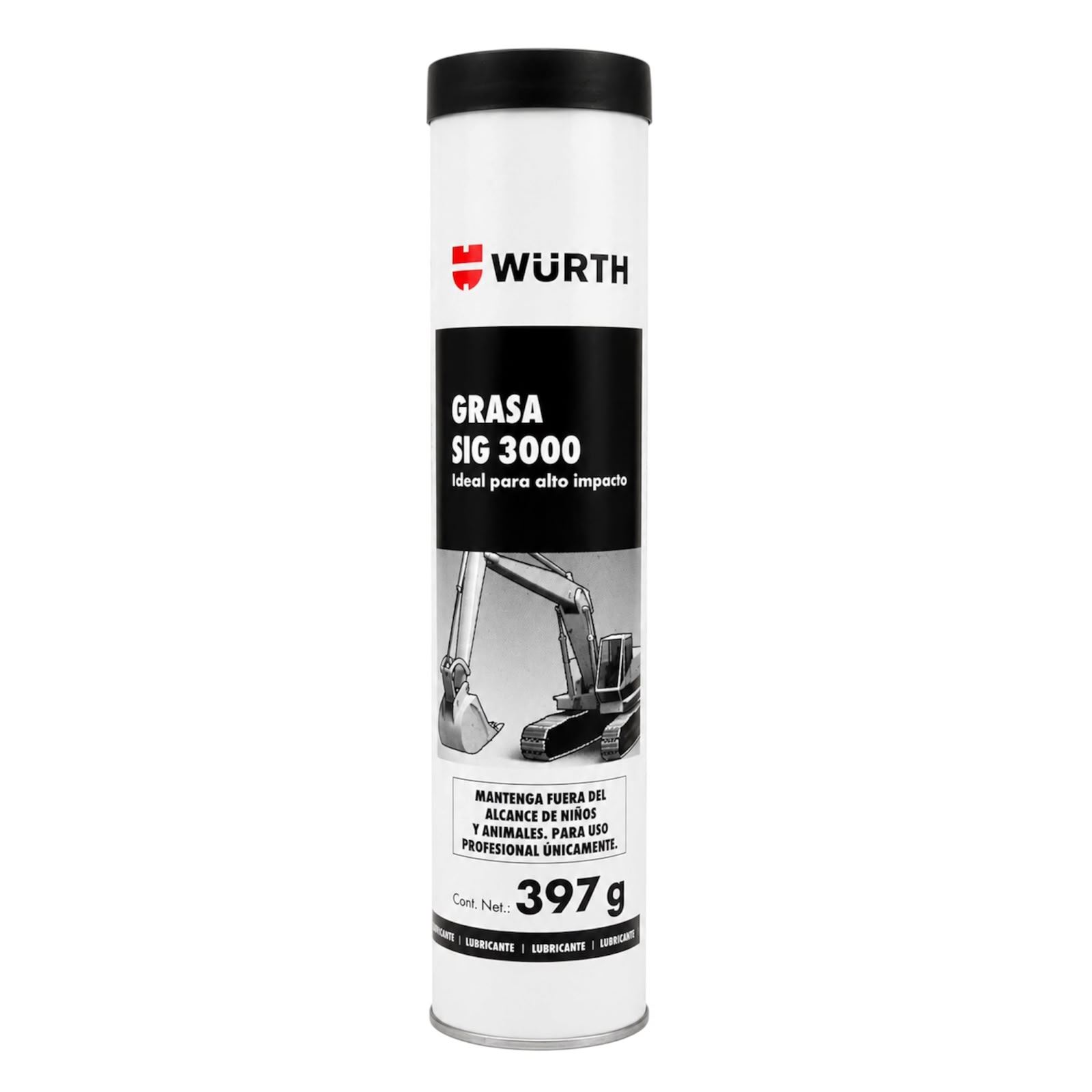 Grasa Wurth SIG 3000 Cartucho 397 g Lubricante de Alta Resistencia para Trabajo Pesado