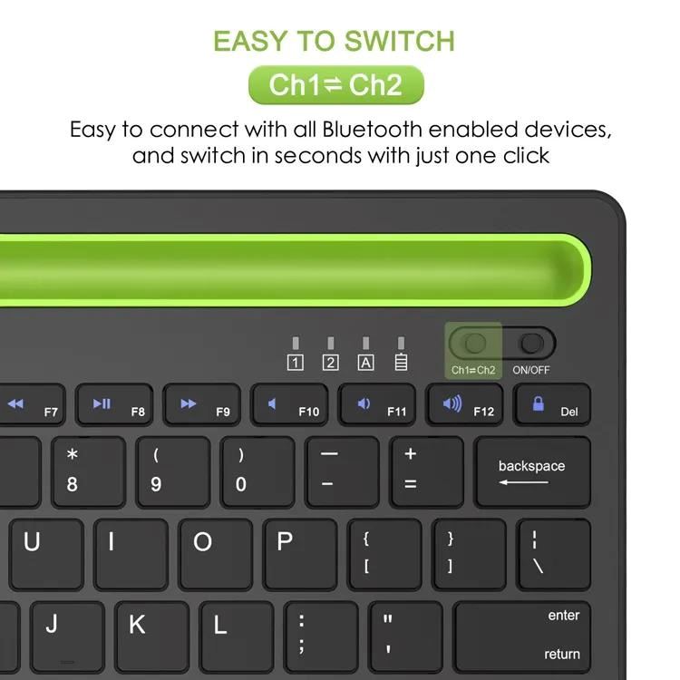 Ripley - TECLADO UNIVERSAL BLUETOOTH DOBLE CANAL Y SOPORTE PARA