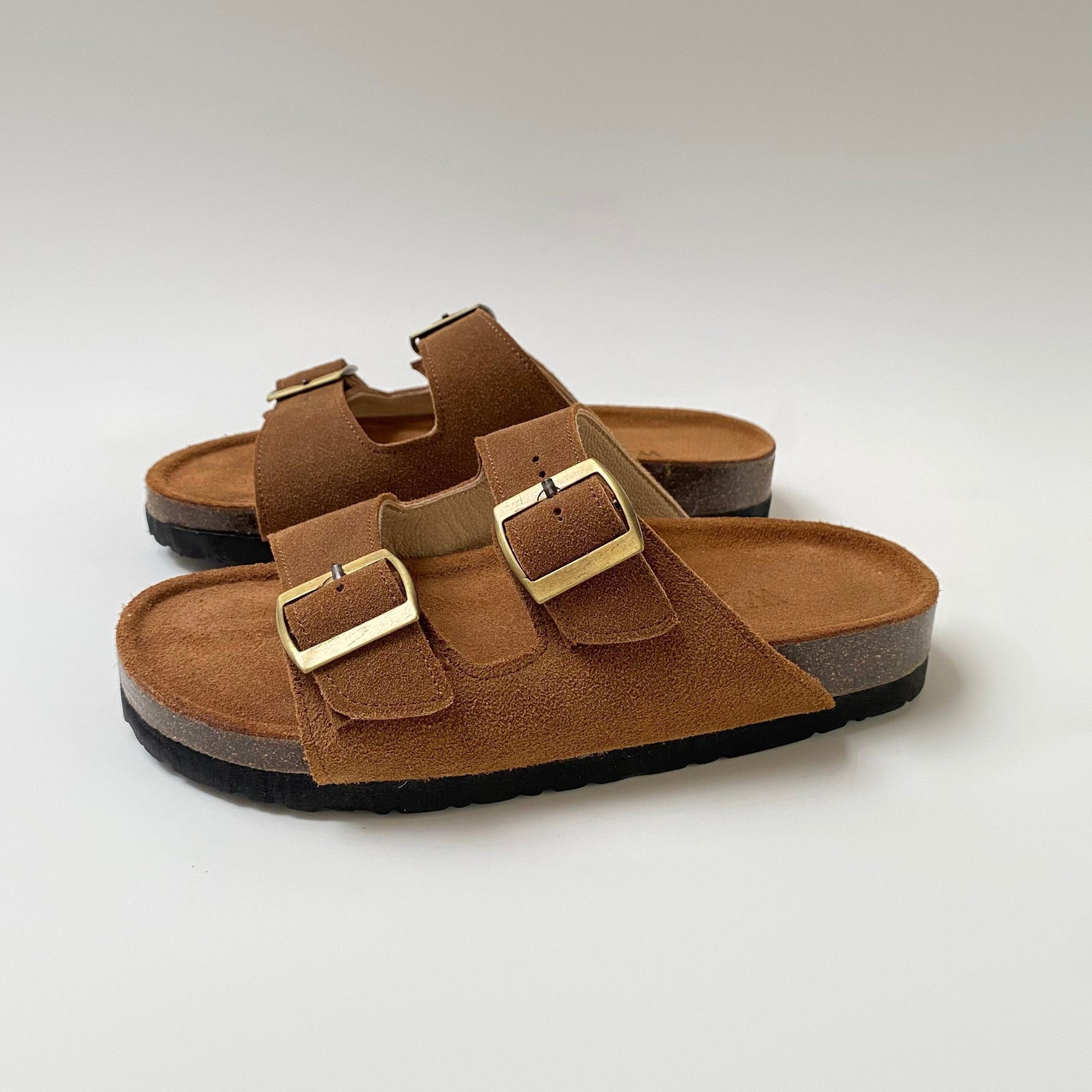 Sandalias casual mujer en cuero color café