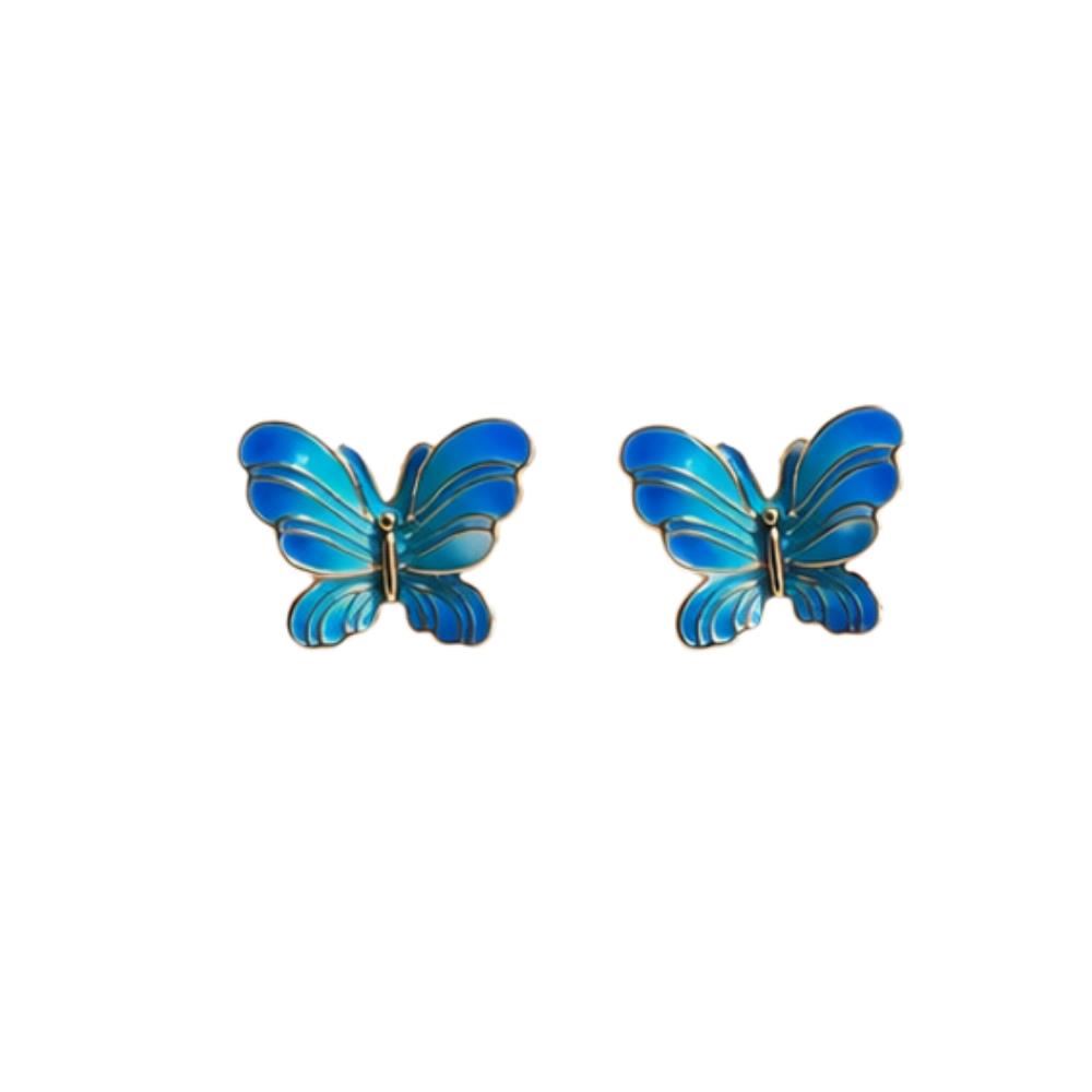 ARETES MARIPOSA AZUL PARA MUJER