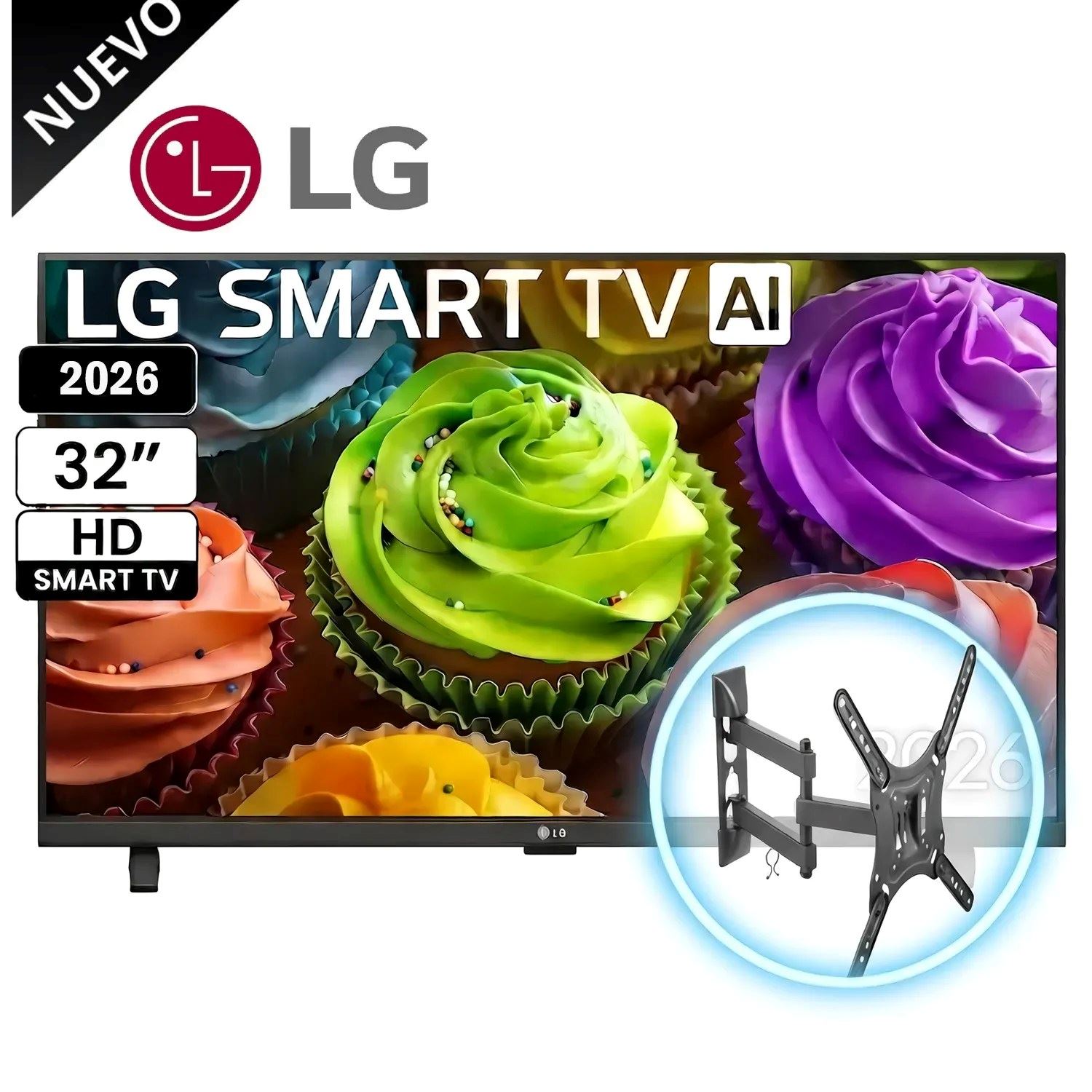 Televisor LG Smart TV 32 HD 32LB650BPSA con webOS +Rack