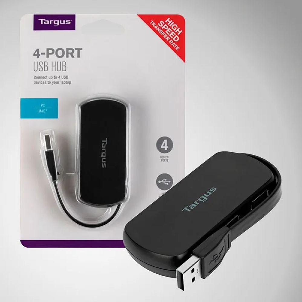 Hub usb targus de 4 puertos 2.0 - negro