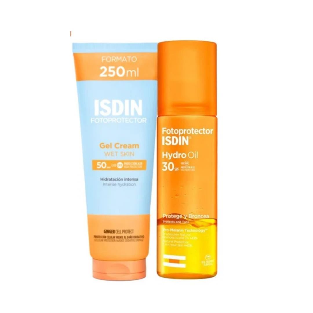 Duo ISDIN GEL CREMA WET SKIN 50+ 250ML + HYDRO OIL SPF 30 200 ML