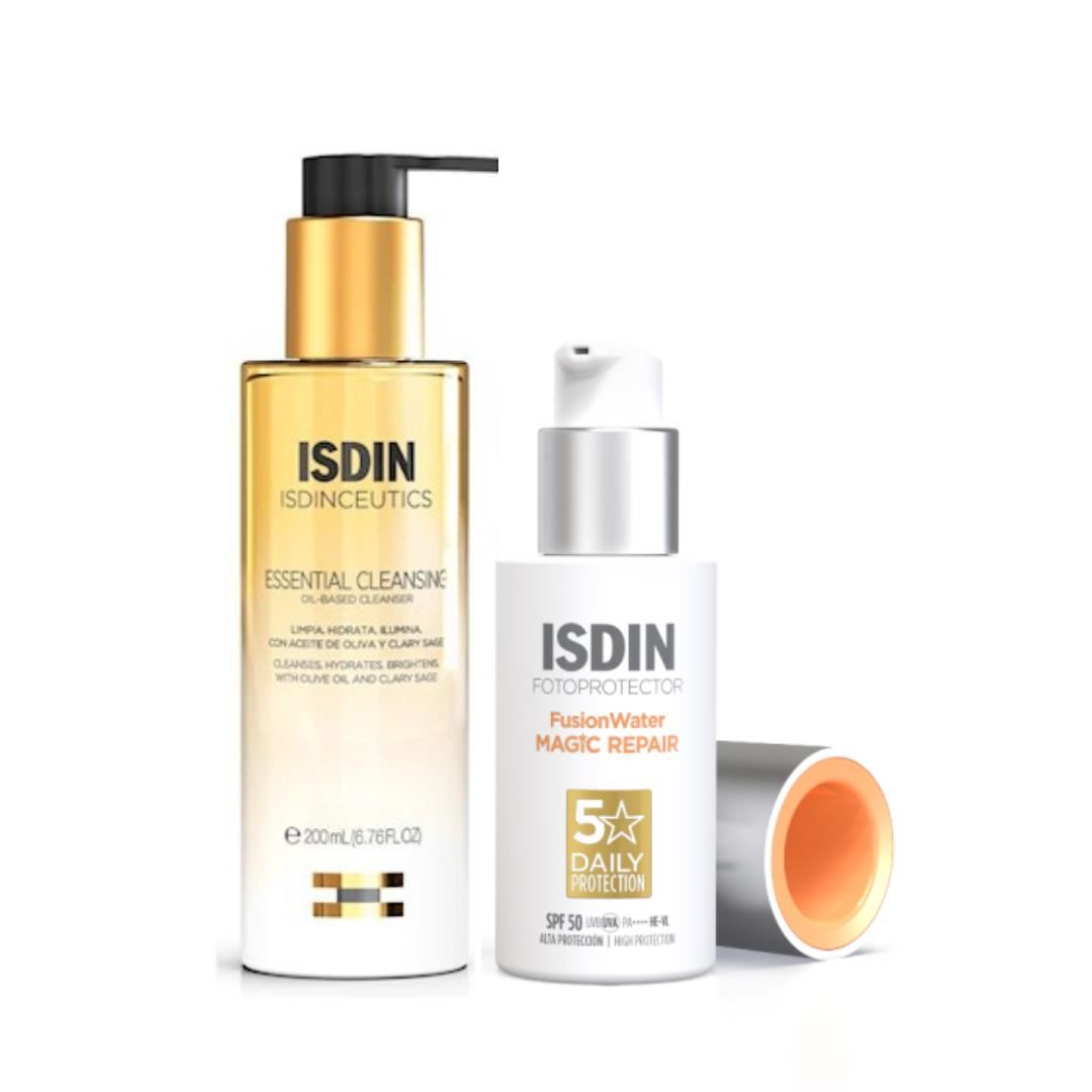 Isdin Rutina Desmaquillante + Fotoprotección Antiedad