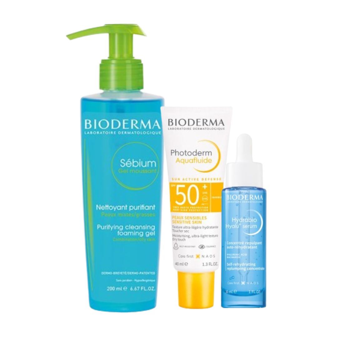 Pack Bioderma Limpieza + Hidratación + Fotoprotección para Piel Mixta a Grasa