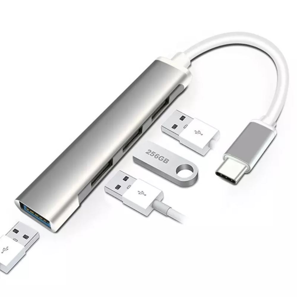 Adaptador Hub Tipo C a 4 Puertos USB 3.0 para PC Laptop Android