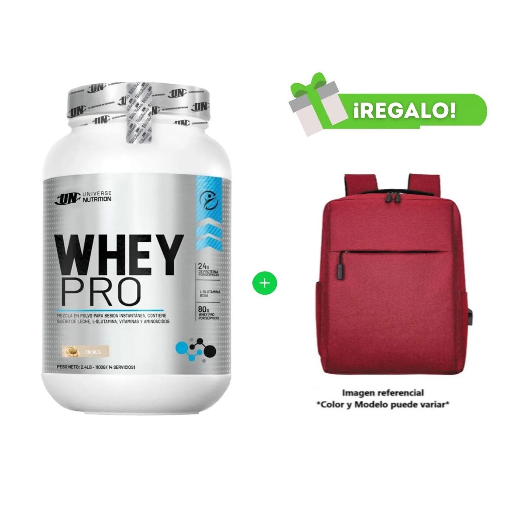 PROTEÍNA WHEY PRO 1.1 KG COOKIES + Mochila Portalaptop Aleatoria