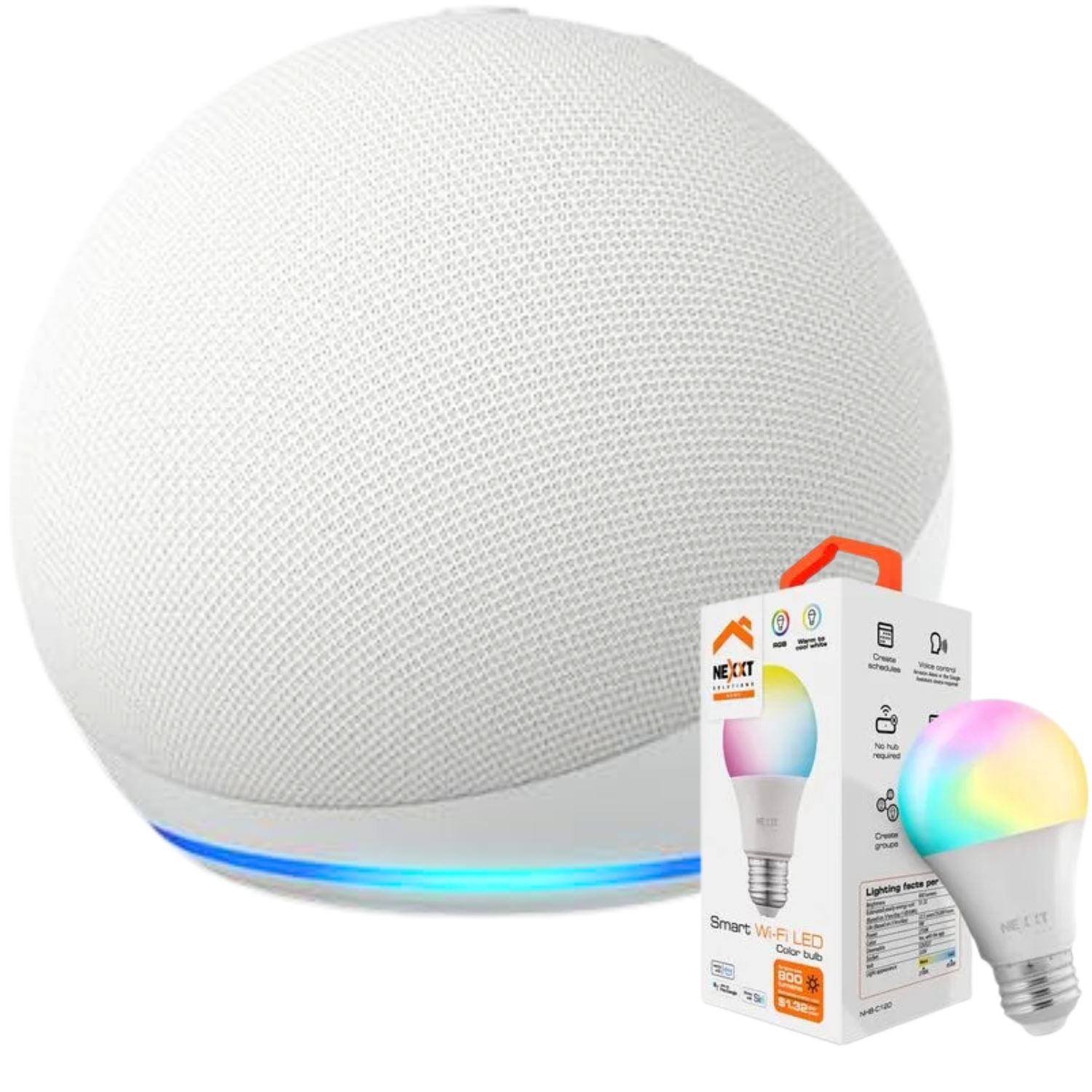 Amazon Alexa Echo Dot 5ta Gen. Blanco + Foco inteligente