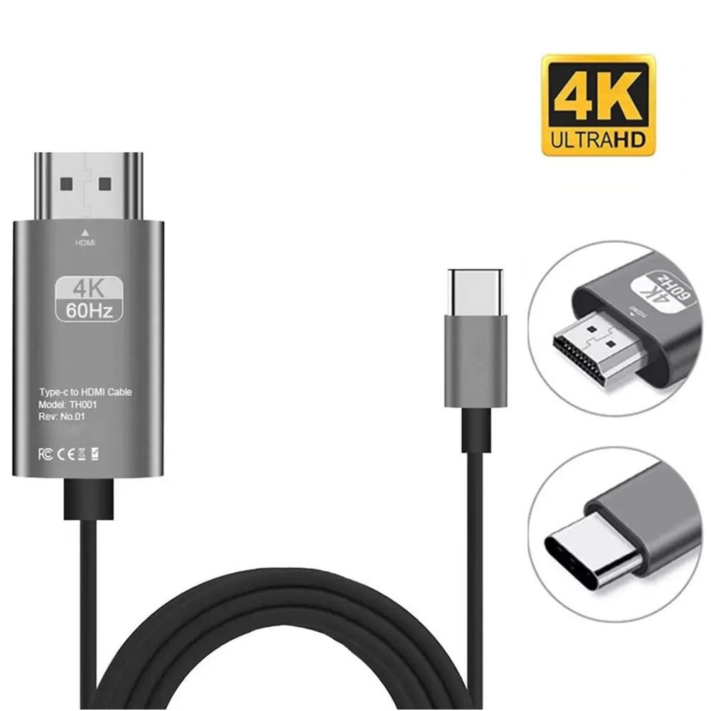 Cable Tipo C A HDMI 4K 60hz 2 Metros Android Macbook Windows