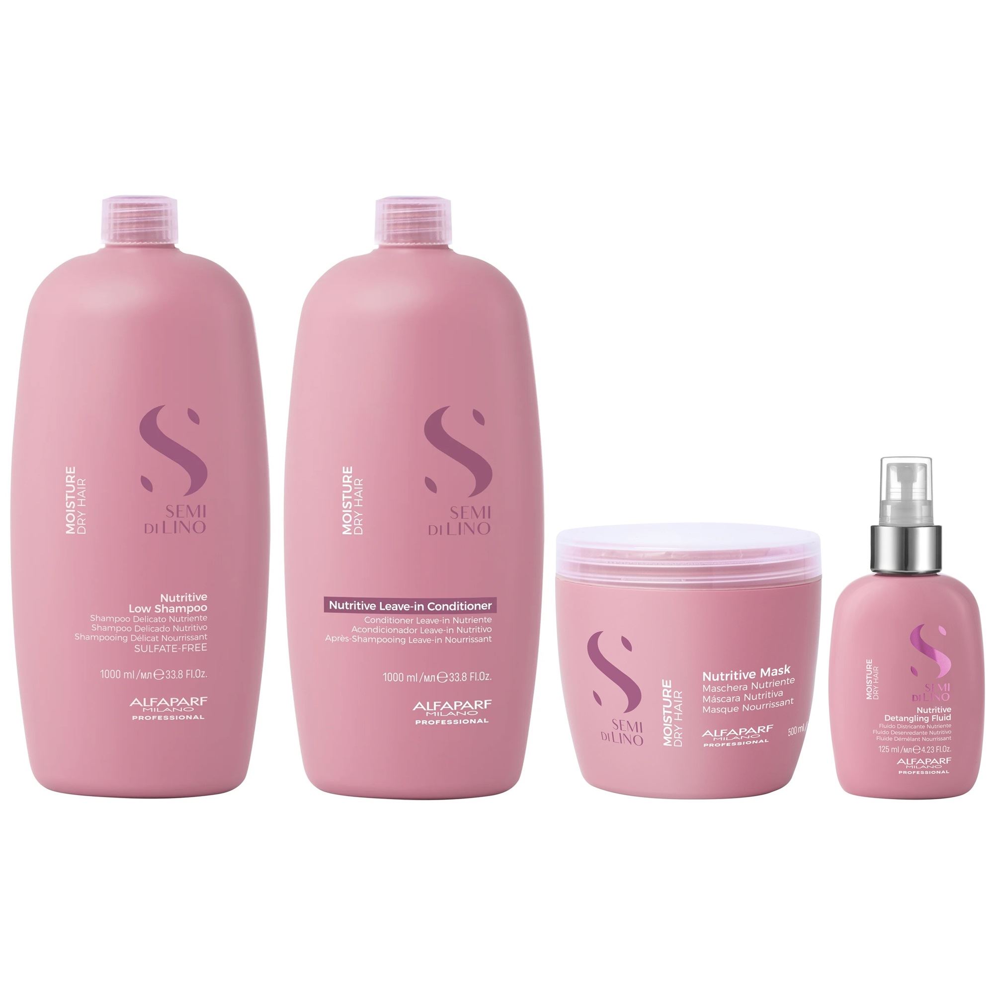 Shampoo 1000ml + Acondicionador + Mascarilla + Spray Alfaparf Moisture